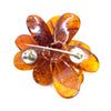Glistening Golden Amber Flower Statement Necklace