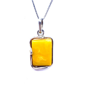 Butterscotch Baltic Amber Sterling Silver Pendant