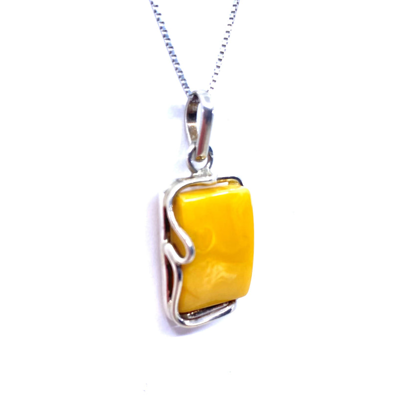 Butterscotch Baltic Amber Sterling Silver Pendant