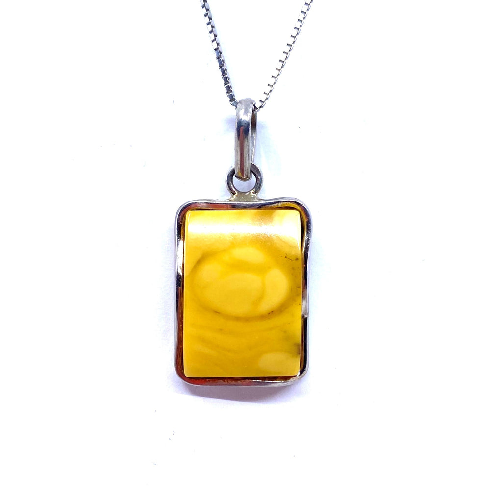Vibrant Baltic Butterscotch Sterling Silver Pendant