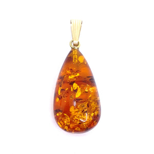 Gorgeous Fire-y Cognac Gold Plated Silver Statement Pendant