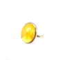 Gorgeous Butterscotch Amber Gold Plated Silver Ring