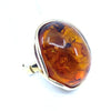 Stunning Cognac Baltic Amber Gold Plated Silver Statement Ring