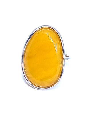 Gorgeous Butterscotch Amber Sterling Silver Ring sz 10