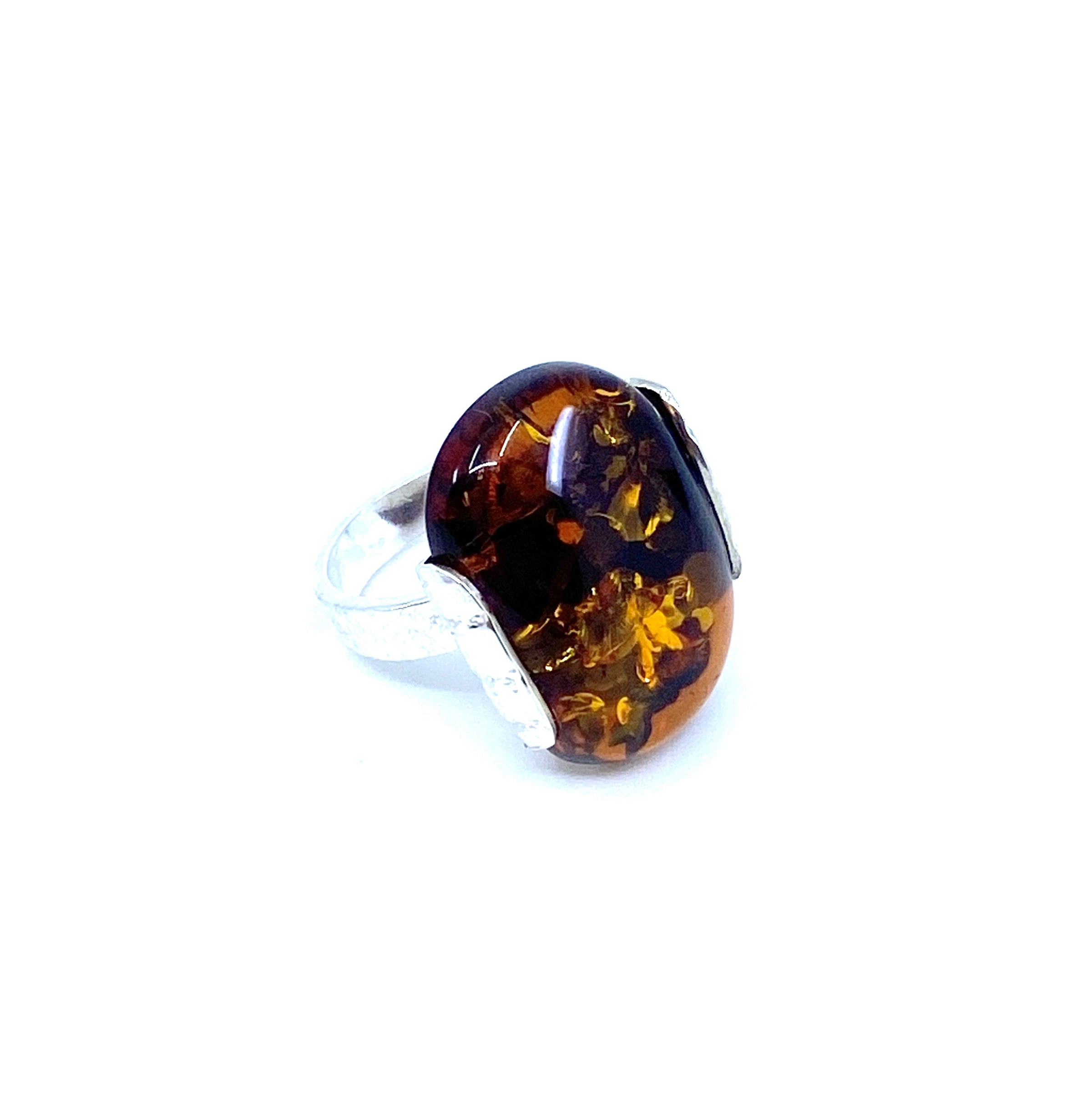 Baltic Amber Ring Solid 925 Sterling Silver Orange Gemstone Ring Natural —  Discovered