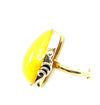 Polish Fancy Baltic Butterscotch Amber Gold plated Sterling Silver Statement Ring size 8-10