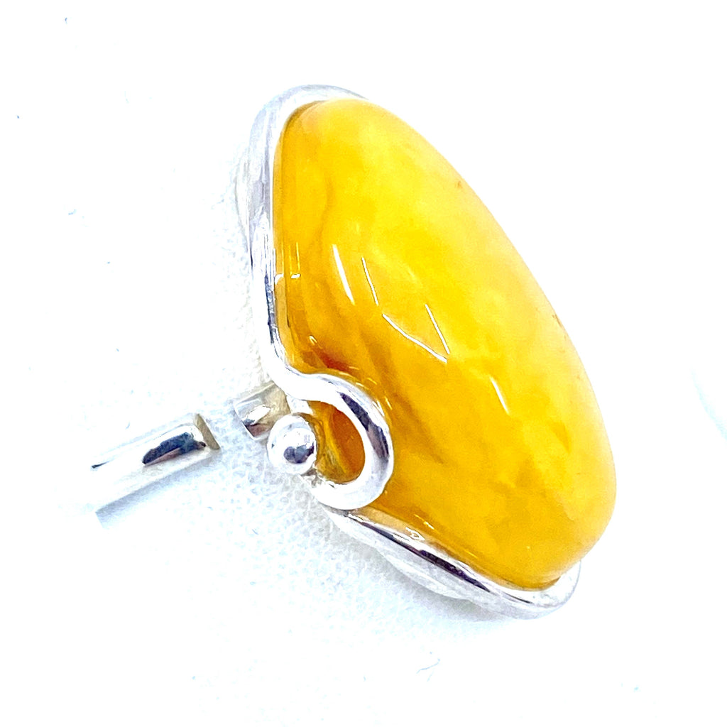 Butterscotch Balti Amber Sterling Silver Statement Ring