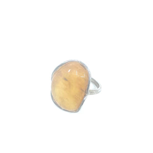 Lovely Butterscotch Baltic Amber Sterling Silver Statement Ring