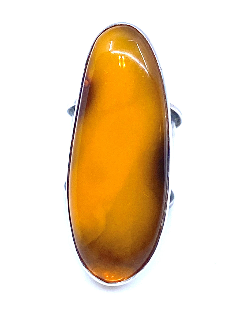 Polish Designer Magnificent Butterscotch Baltic Amber Hammered Ring-(adjustable sizes)