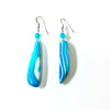 Gorgeous Blue Agate Statement Earrings in Silver or Gold Filled Hooks