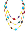 Semi-Precious Mixed Stones with Crystal Accents Knotted Statement Necklace