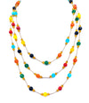 Semi-Precious Mixed Stones with Crystal Accents Knotted Statement Necklace