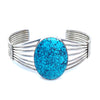 Exquisite Sea Foam Turquoise Sterling Silver Cuff Statement Bracelet