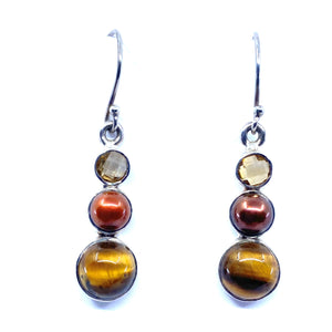 Beautiful Mixed Stone Sterling Silver Earrings