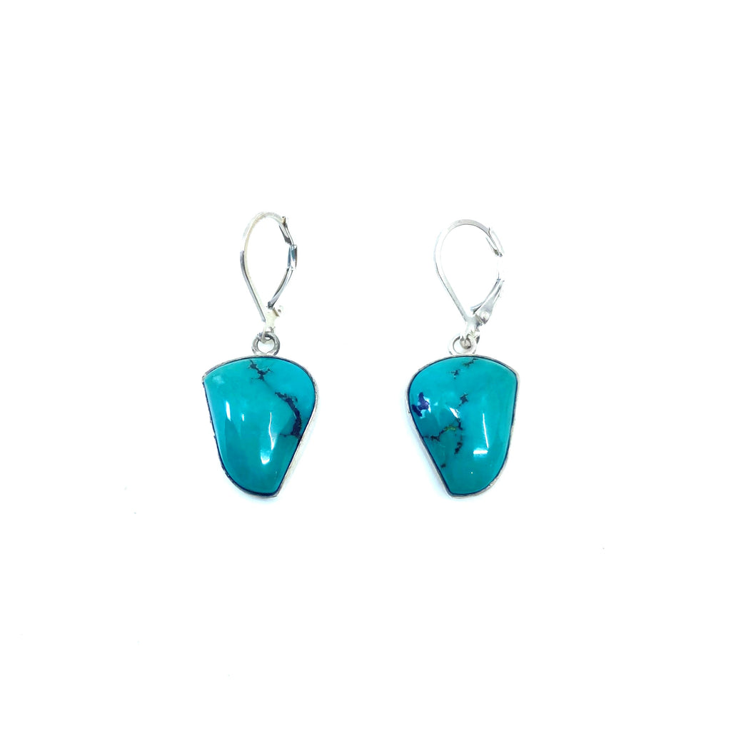 Beautiful Smooth and Easy Turquoise Sterling Silver Earrings