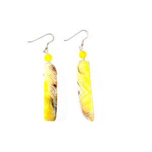 Yellow Butterscotch Agate Sterling Silver Statement Earrings