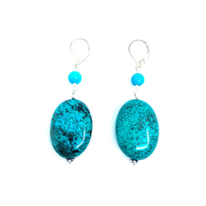Vibrant Turquoise Sterling Silver Statement Earrings