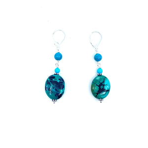 Vibrant Turquoise Sterling Silver Earrings