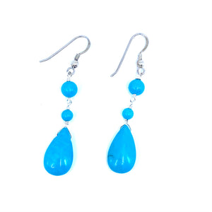 Colorful Magnesite Turquoise Sterling Silver Earrings