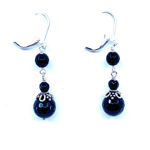 Elegant Black Onyx Sterling Silver Earrings