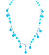 Gorgeous Blue Quartz Floating Drops Sterling Silver Necklace