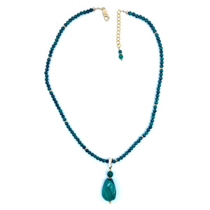 Spectacular  Malachite Sterling Silver Necklace