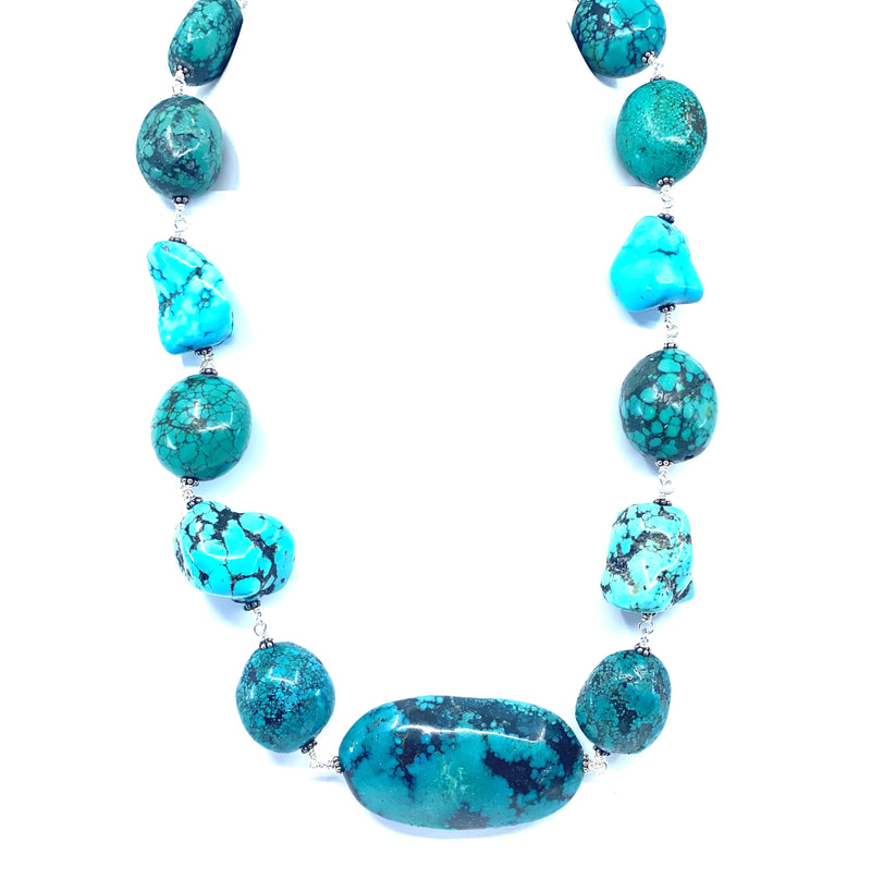 Fantastic Collection of Turquoise Stone Sterling Silver Necklace