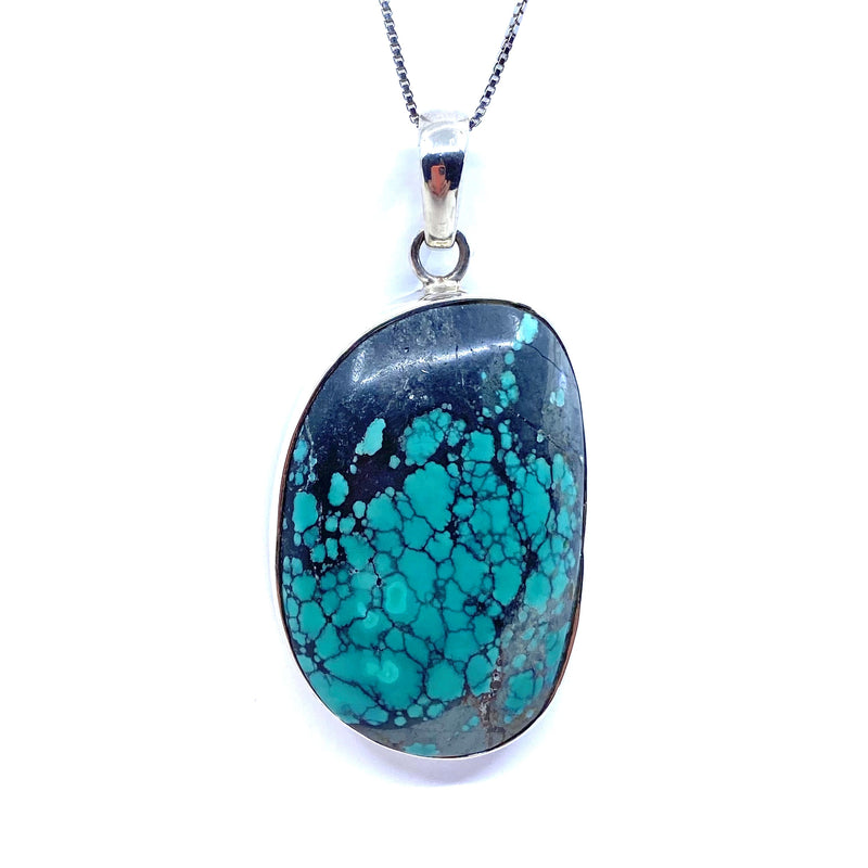 Quite Large Turquoise Sterling Silver Statement Pendant