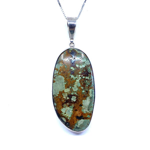 Genuine Turquoise Sterling Silver Statement Pendant