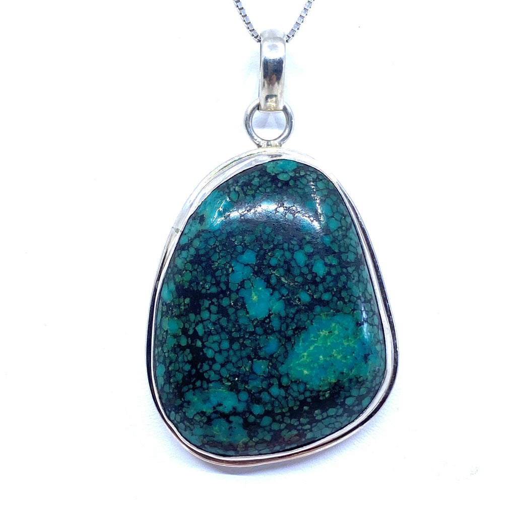 Large Turquoise Sterling Silver Statement Pendant