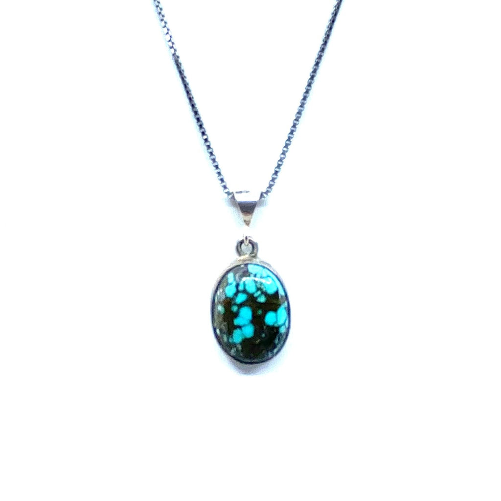 Petite Turquoise Sterling Silver Pendant