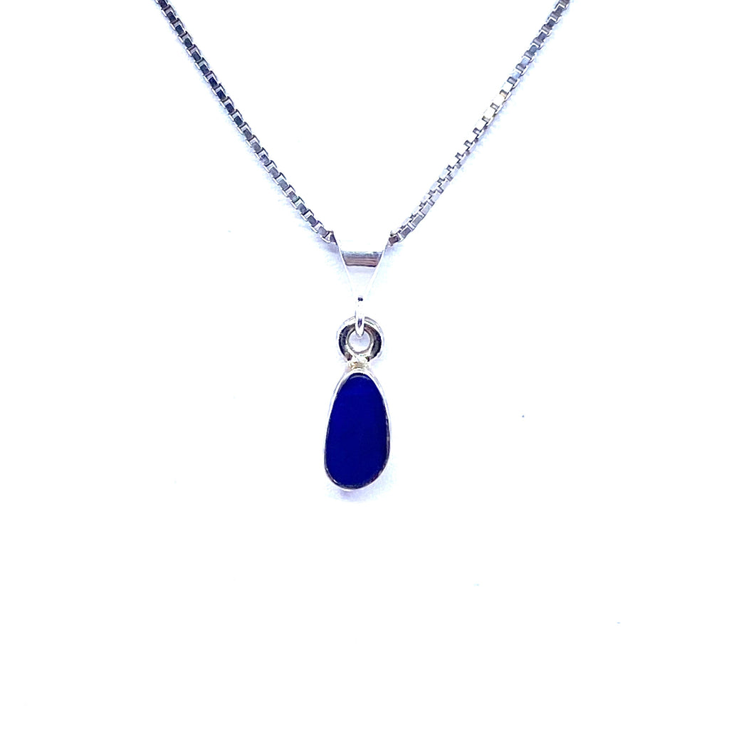 Beautiful Australian Blue Opal Sterling Silver Petite Pendant