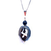 Exotic Black Agate Sterling Silver Pendant