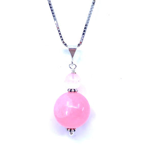 Beautiful Bubblegum Pink Stone Sterling Pendant