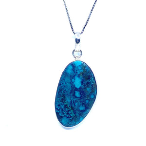 Unique Turquoise Sterling Silver Statement Pendant