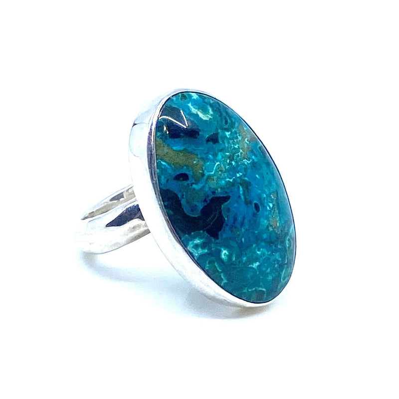Starborn Arizona  Chrysocolla Turquoise Sterling Silver Statement Ring