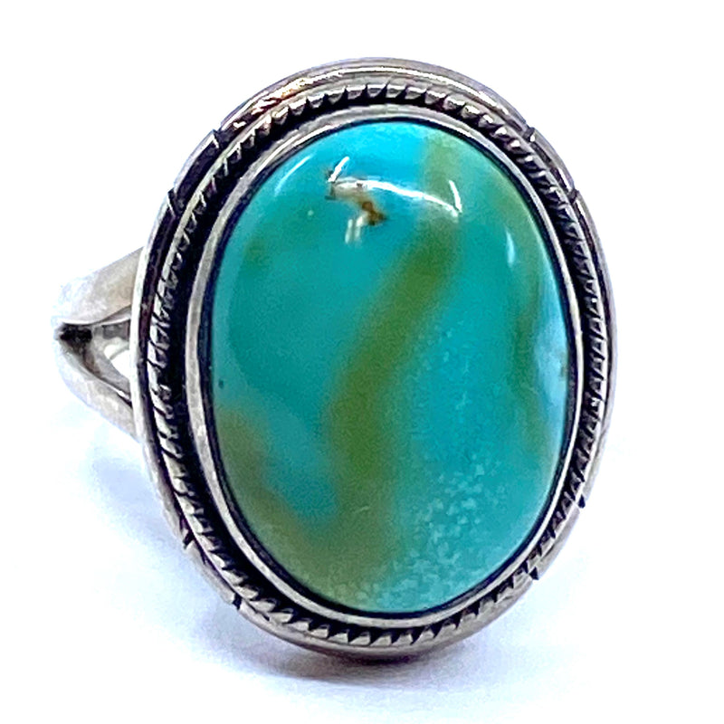 Nature Green Turquoise Sterling Silver Ring