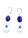 Gorgeous Amethyst & Fresh Water Pearl Sterling Silver Earrings