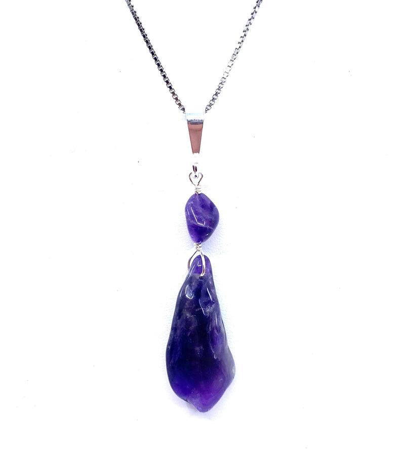 Unique Amethyst Sterling Silver Necklace