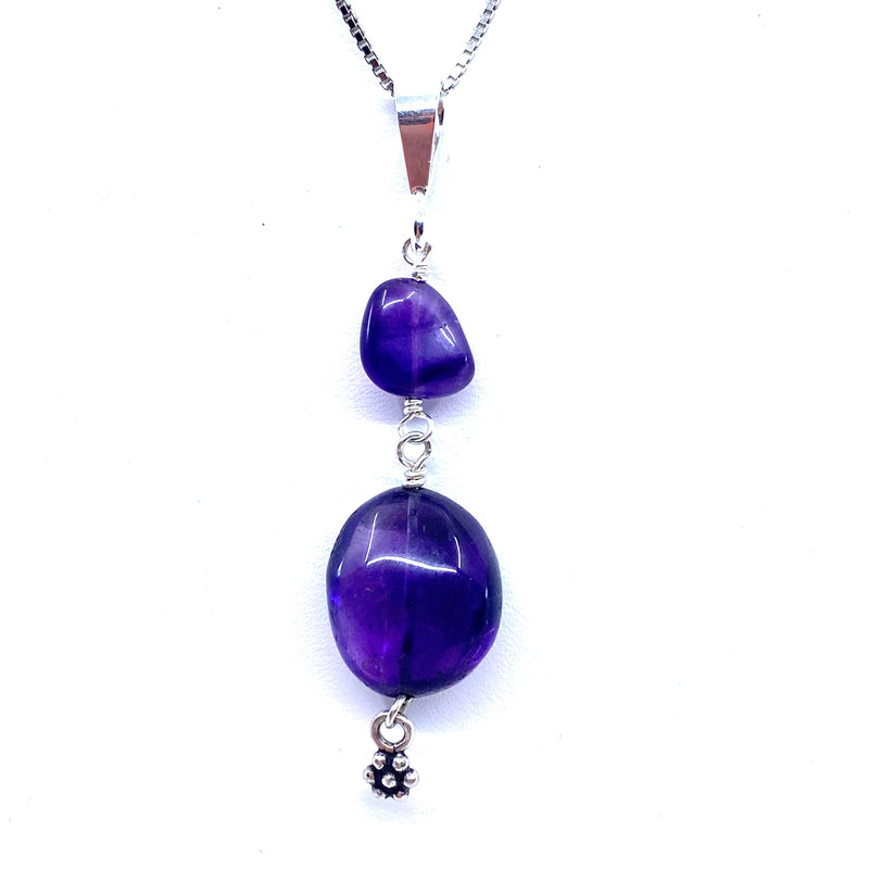 Beautiful Translucent Amethyst Pendant Sterling Silver Necklace