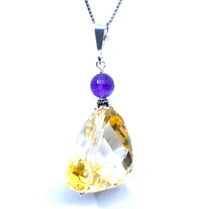 Gorgeous Large Citrine Sterling Silver Statement Pendant