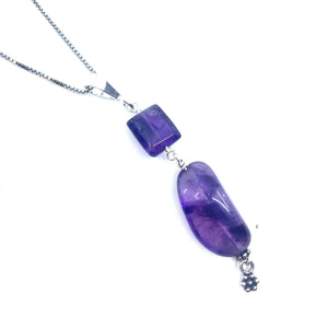 Gorgeouus Amethyst Sterling Silver Pendant Necklace