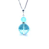 Glamorous Blue Crystal Sterling Silver Statement Pendant