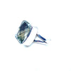 Sparkling Faceted Green Amethyst Sterling Silver Ring 8.5