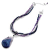 Lovely Multiple Strand River Blue & Lavender Sterling Silver Statement Necklace