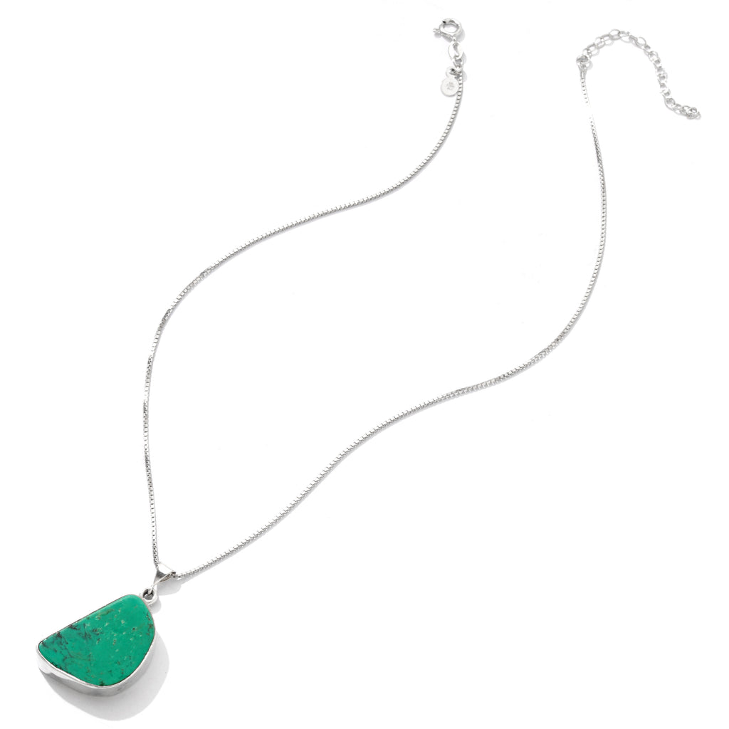 Vibrant Natural Turquoise Sterling Silver Necklace
