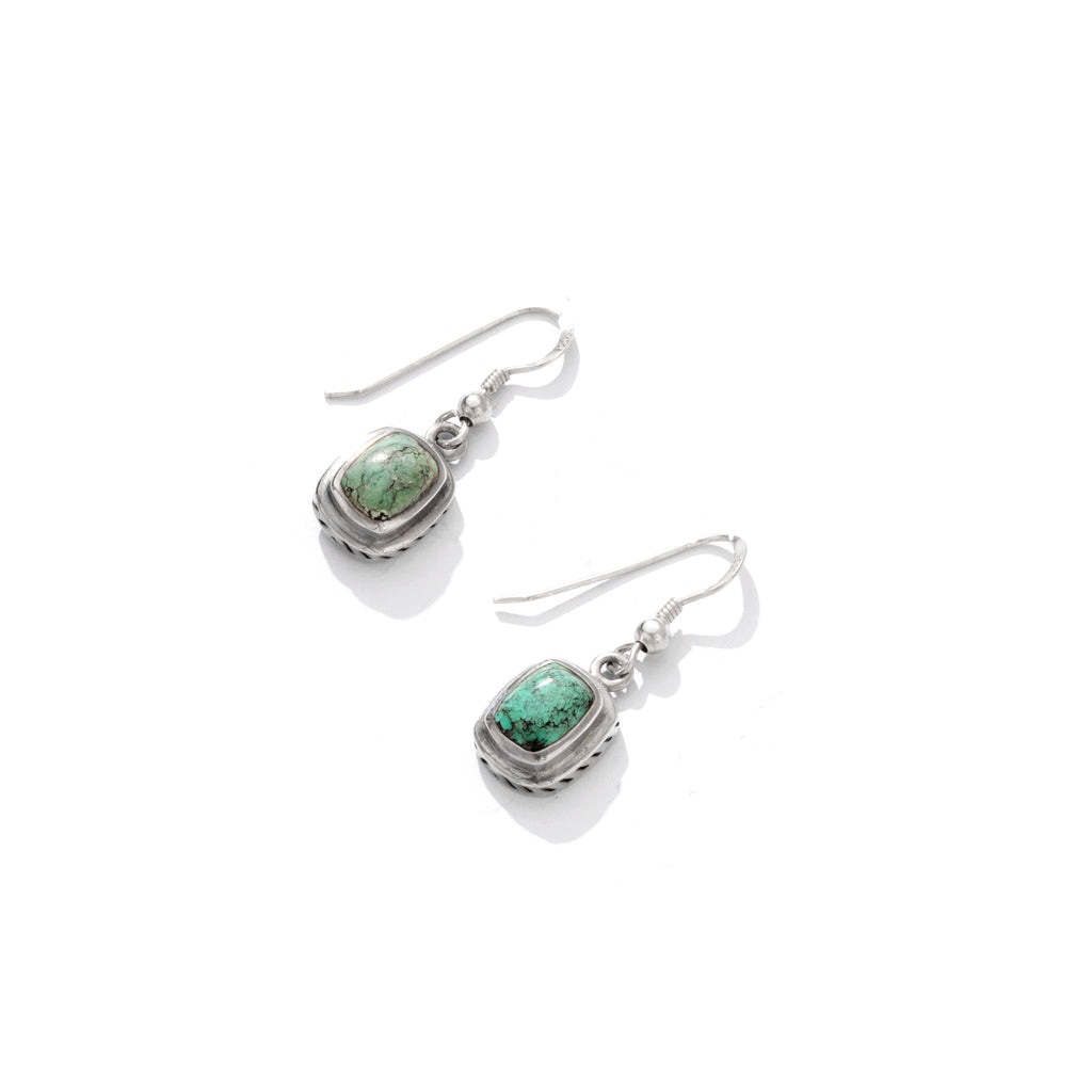 Balinese Turquoise Petite Sterling Silver Earrings