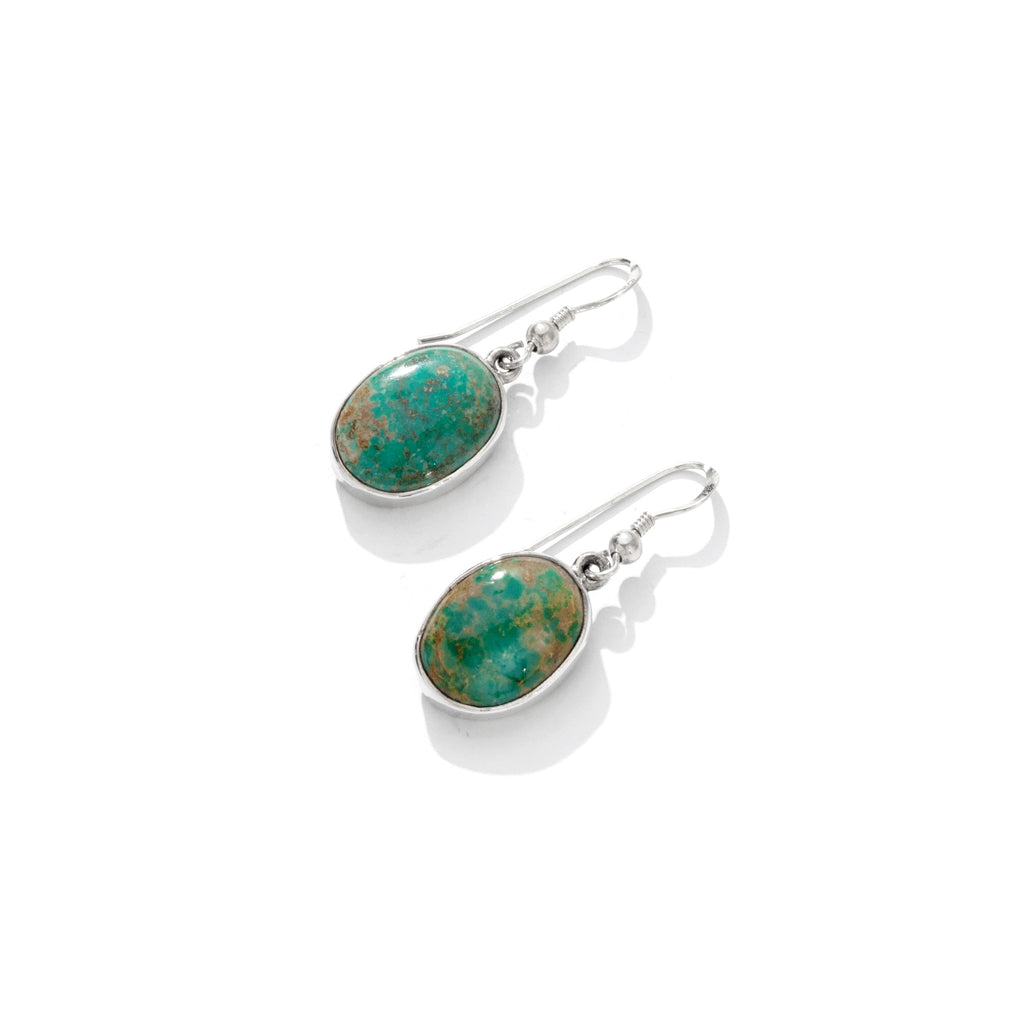 Beautiful Natural Turquoise Sterling Silver Earrings
