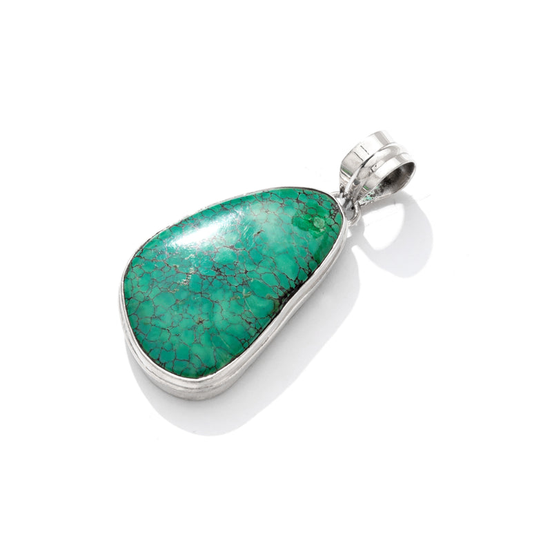 Gorgeous Blue Turquoise Sterling Silver Statement Pendant