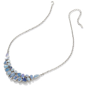 Gorgeous Blue Opal Petite Cobblestone Sterling Silver Statement Necklace